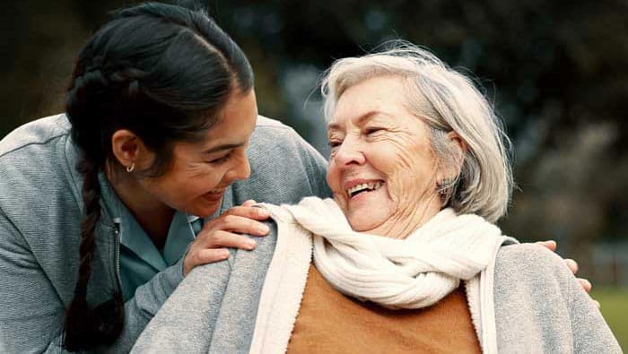 IHSS caregiver helping patient with Multiple Sclerosis in Burbank